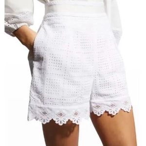 NWT: TOCCIN (NY) White Eyelet Lace high waste Shorts Price is Firm